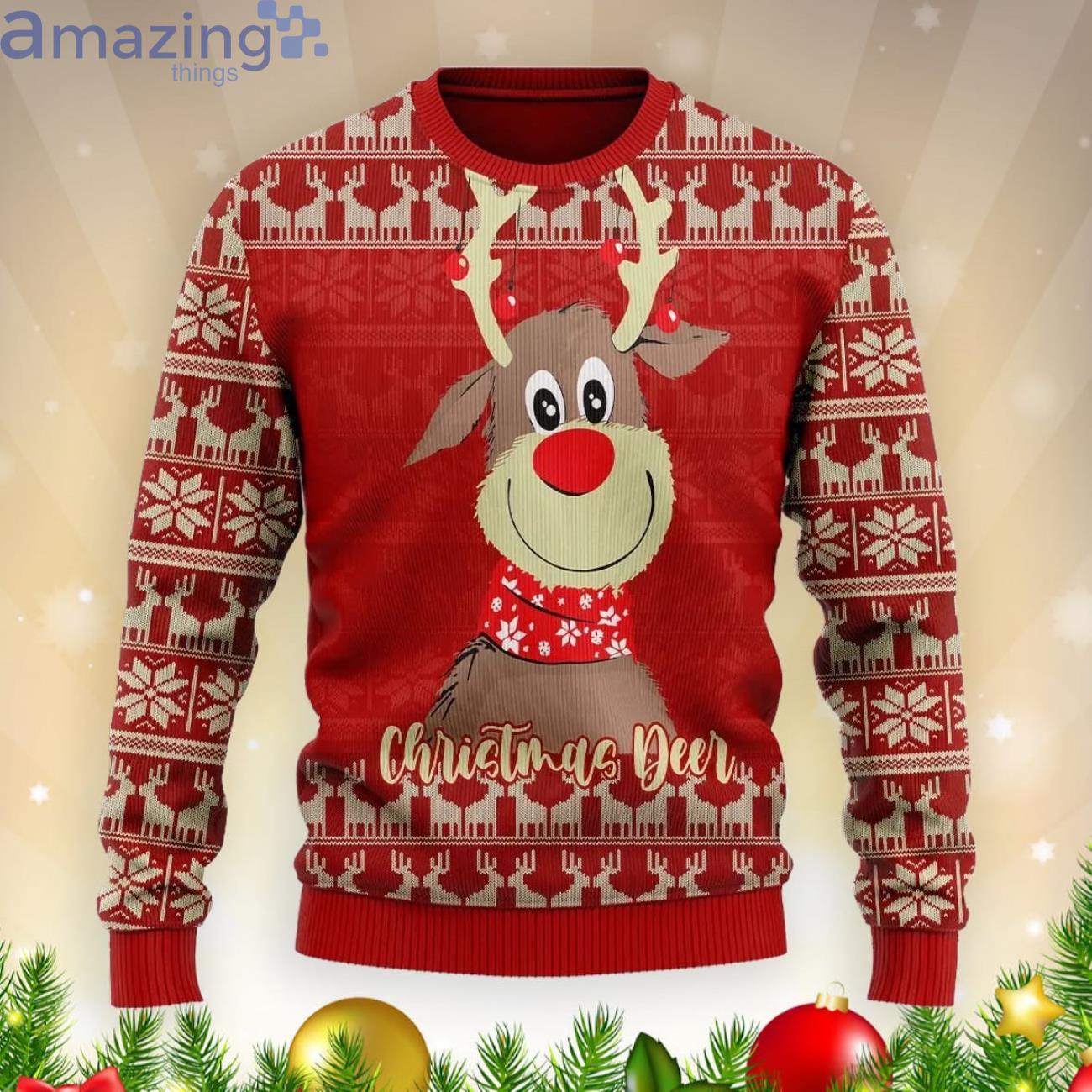 Baby Deer Christmas Gift Ugly Christmas Sweater Product Photo 1 Baby Deer Christmas Gift Ugly Christmas Sweater Product Photo 1
