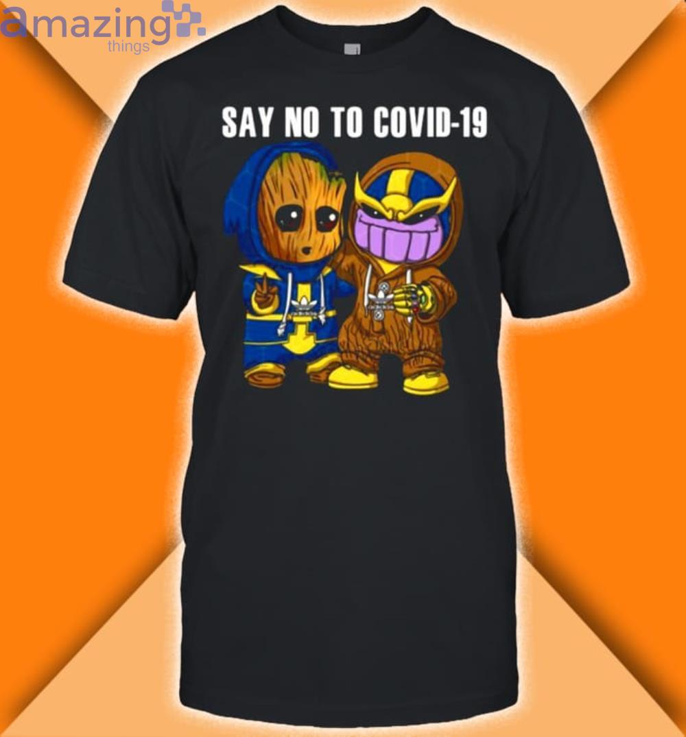 Baby Groot And Thanos Sau No To Covid19 Shirt Product Photo 1