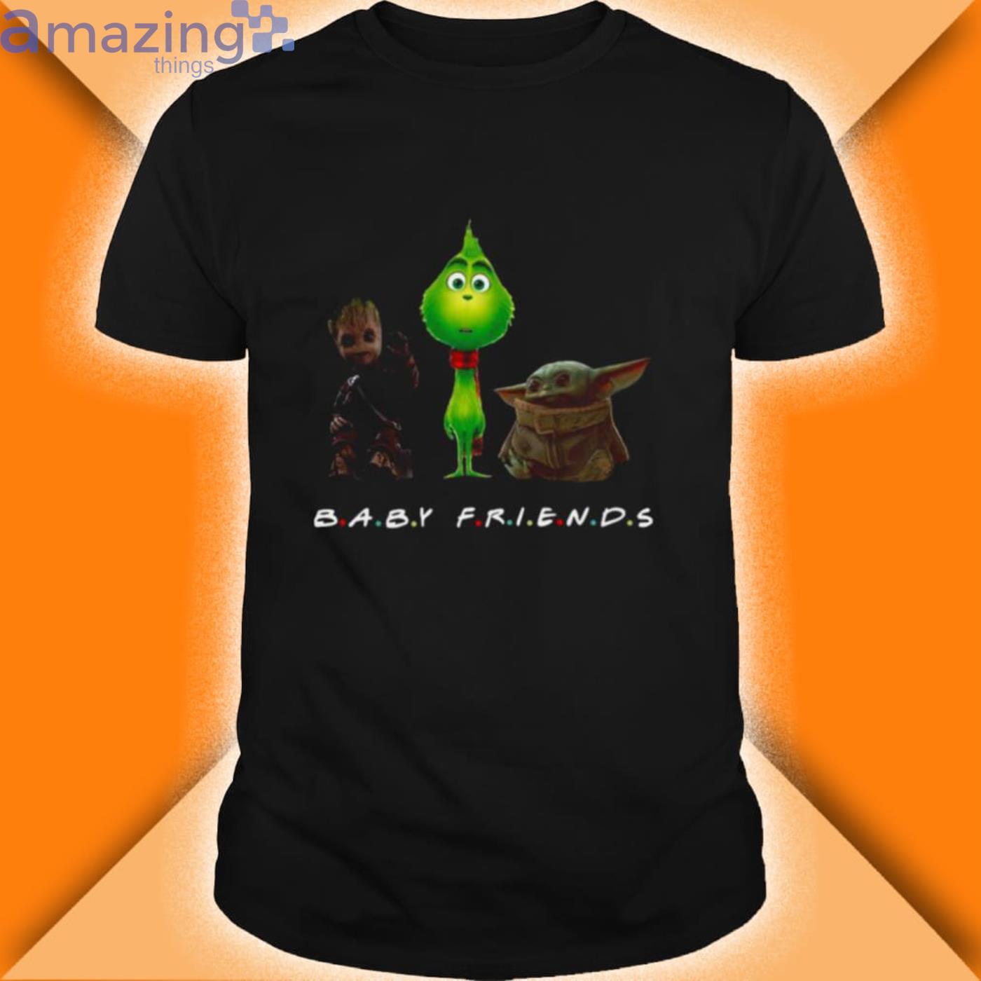 Baby Groot And The Grinch And Baby Yoda Baby Friends Shirt Product Photo 1