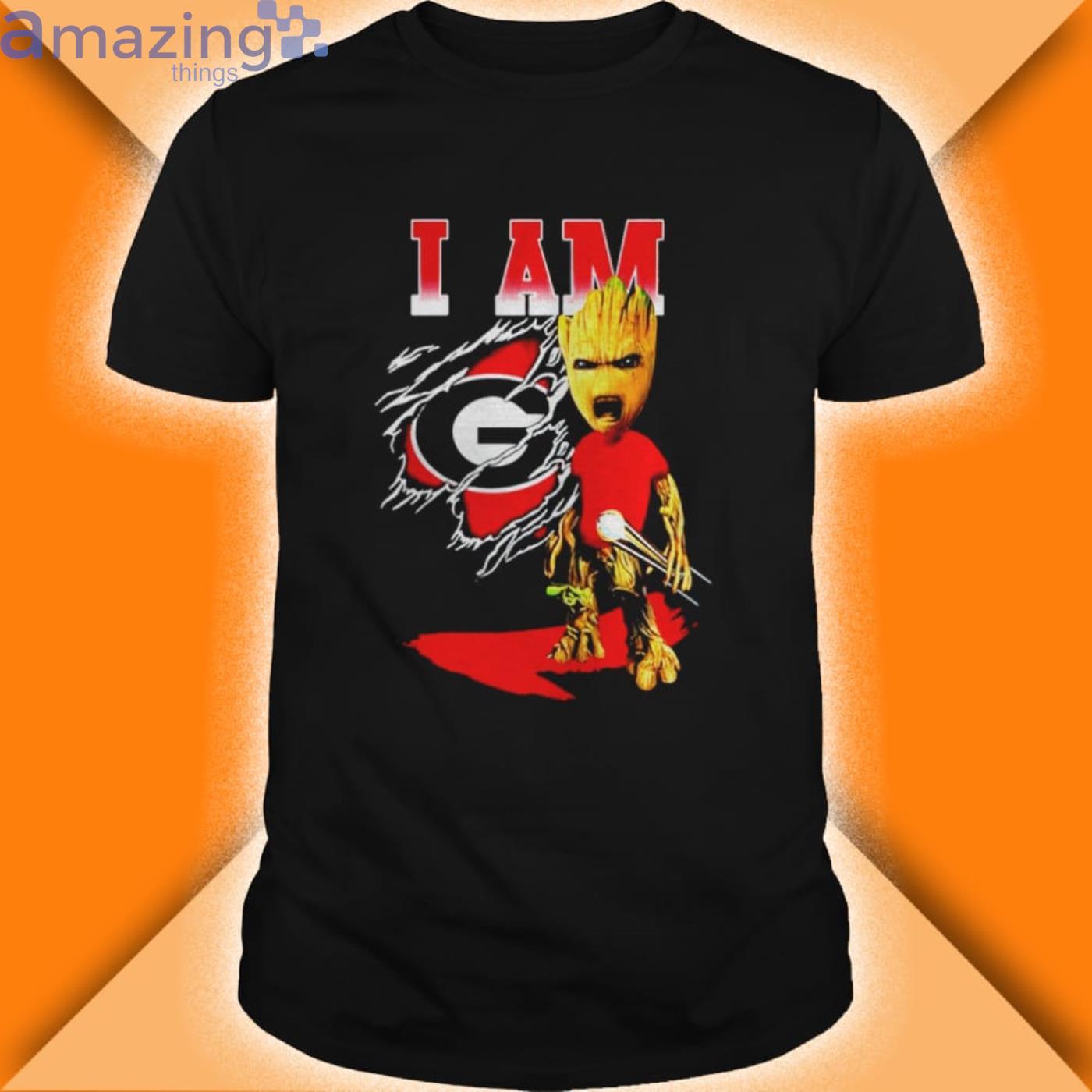 Baby Groot I Am Georgia Bulldogs Shirt Product Photo 1