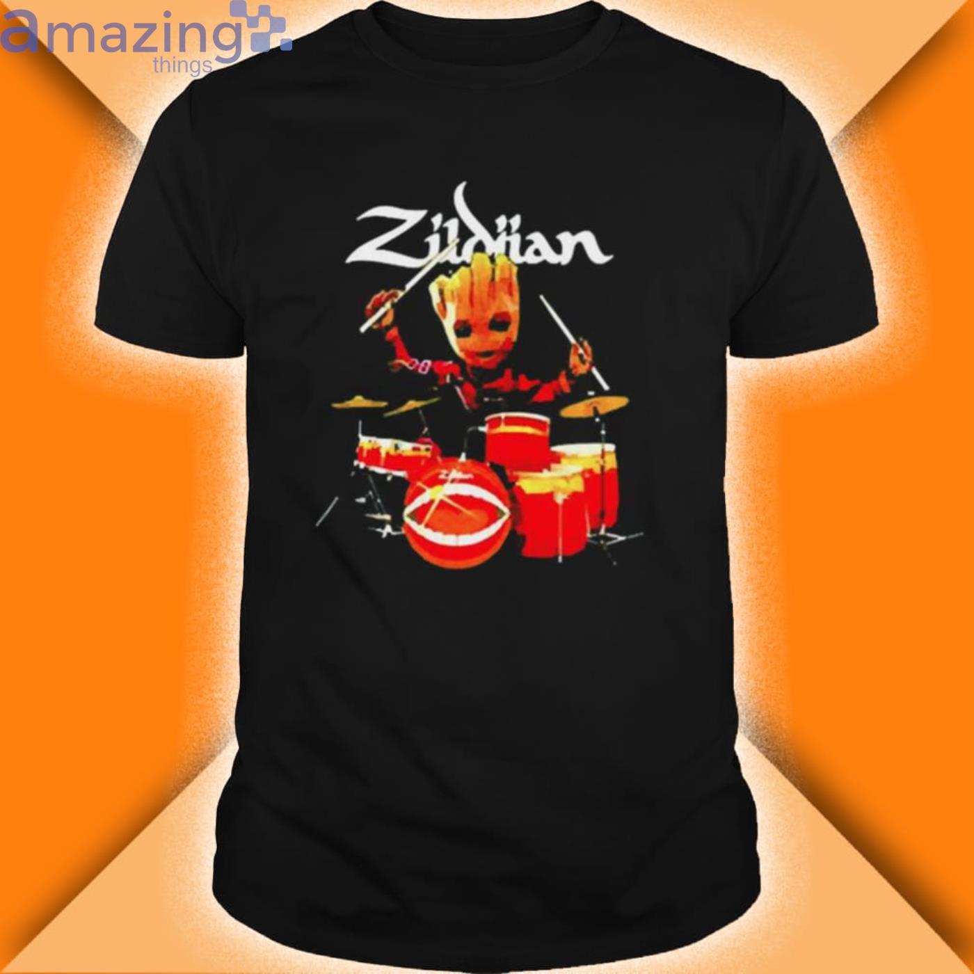 Baby Groot Playing Drum Avedis Zildjian Shirt Product Photo 1