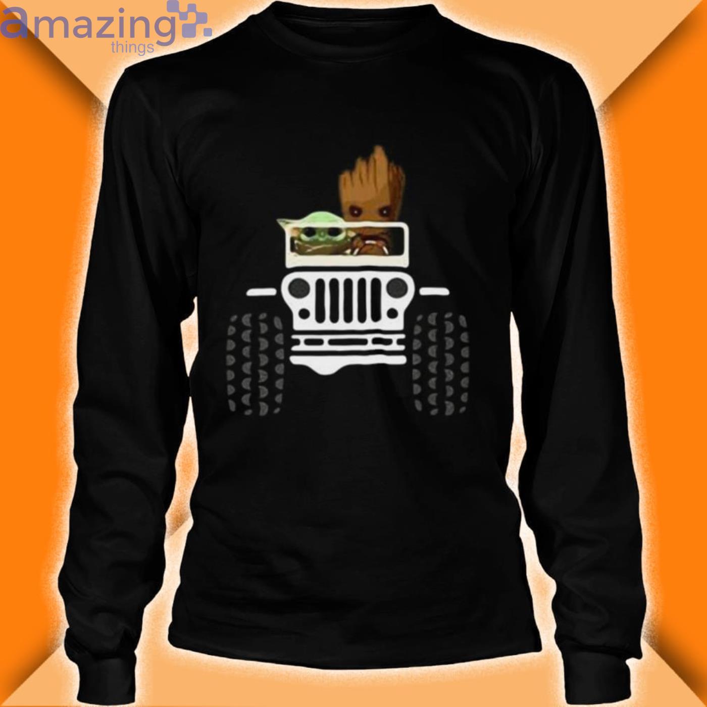 Baby Yoda And Baby Groot Jeep Shirt image Baby Yoda And Baby Groot Jeep Shirt Product Photo 3