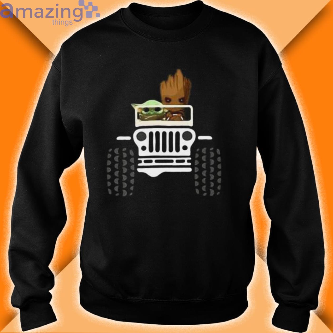 Baby Yoda And Baby Groot Jeep Shirt image Baby Yoda And Baby Groot Jeep Shirt Product Photo 4