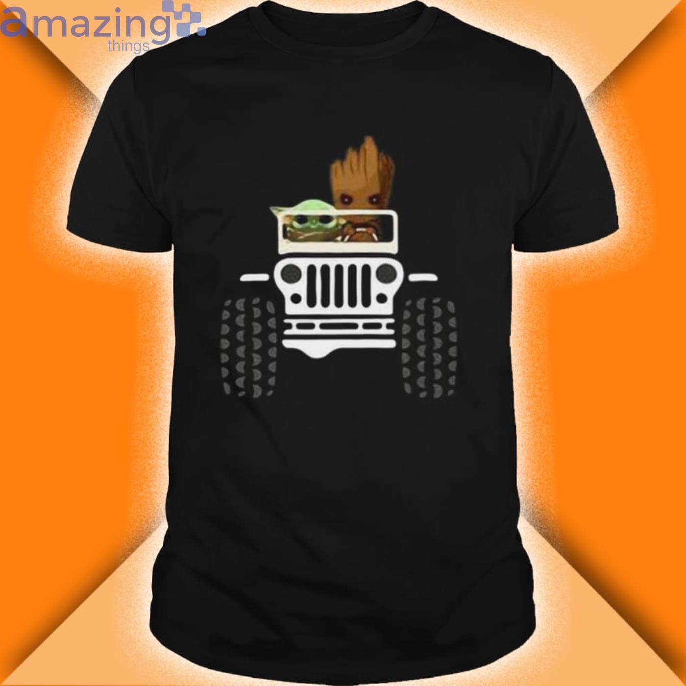 Baby Yoda And Baby Groot Jeep Shirt Product Photo 1 Baby Yoda And Baby Groot Jeep Shirt Product Photo 1