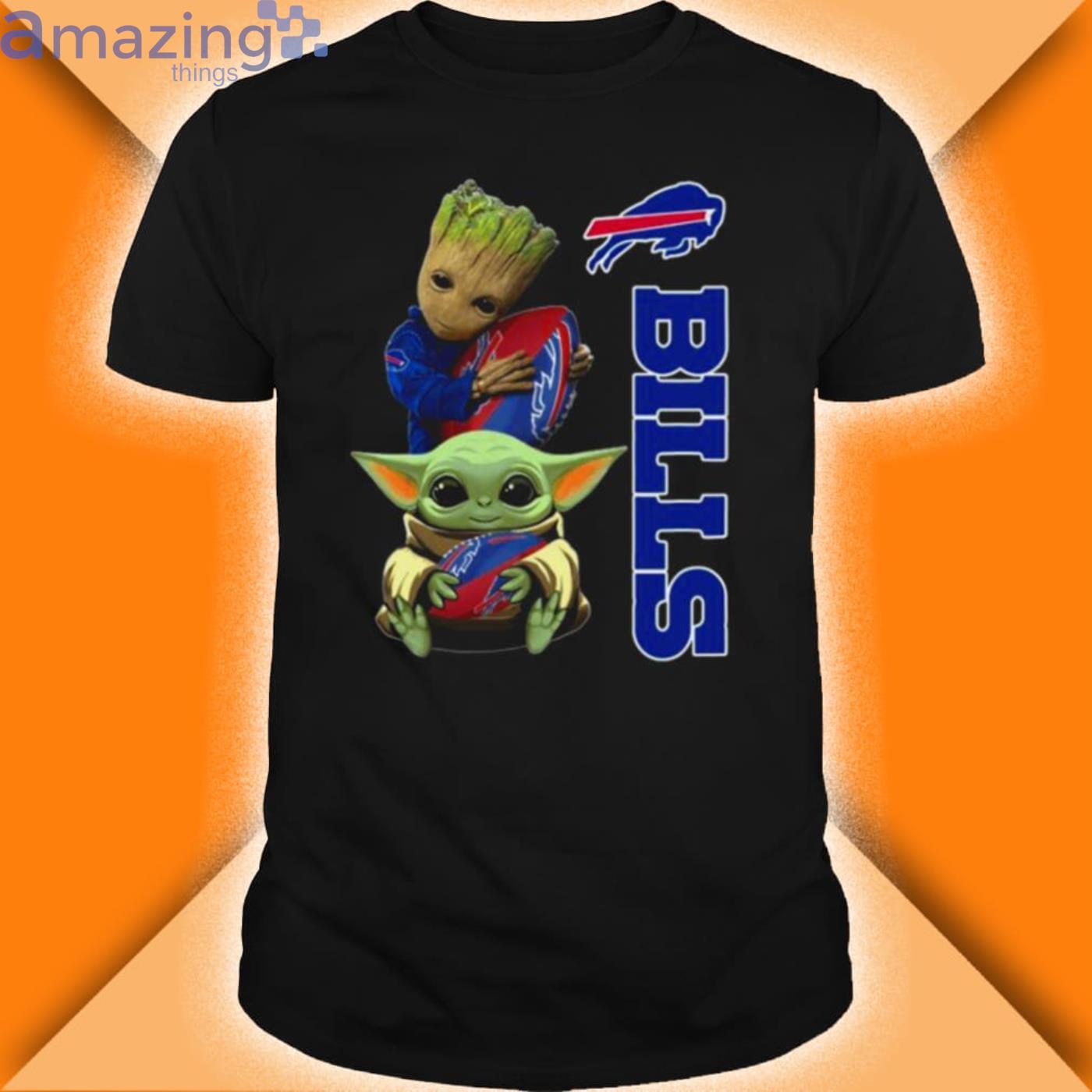 Baby Yoda And Groot Hug Rugby Buffalo Bills 2022 Shirt Product Photo 1