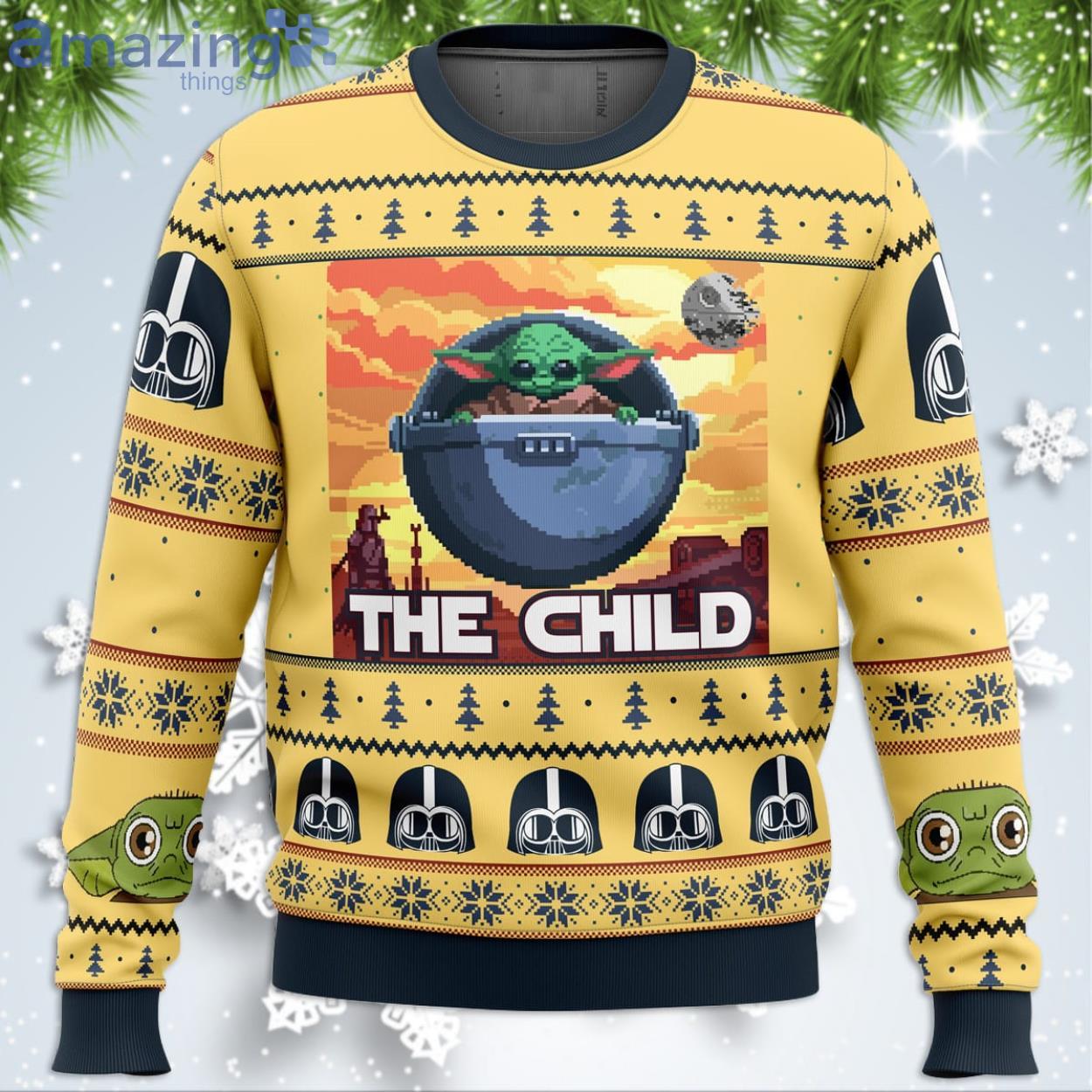 Baby Yoda The Child Mandalorion Star Wars Funny Christmas Gift Ugly Christmas Sweater Product Photo 1