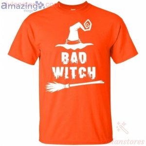 Bad Witch Hat And Broomstick Halloween T-Shirt Product Photo 2