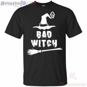 Bad Witch Hat And Broomstick Halloween T-Shirt Product Photo 1