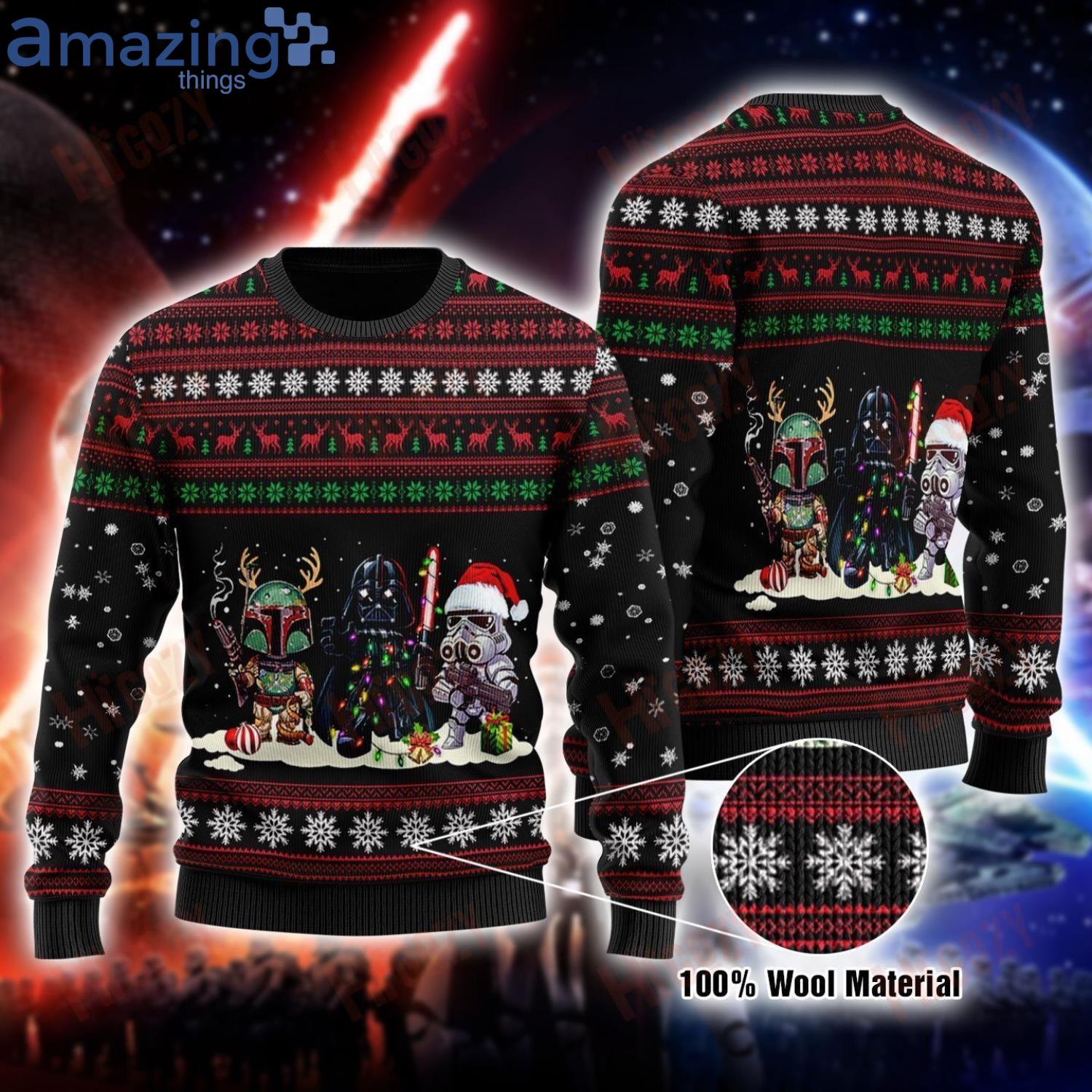 Baeelly Star Wars Full Print 3D Christmas Sweater Gift For Star War's Fans image Baeelly Star Wars Full Print 3D Christmas Sweater Gift For Star War's Fans