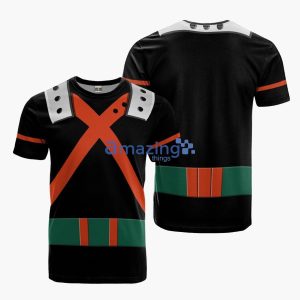 Bakugou My Hero Academia Uniform Anime Merch 3D T-Shirt