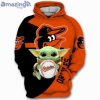 Baltimore Orioles Baseball Baby Yoda Star Wars Full Print 3D Hoodie