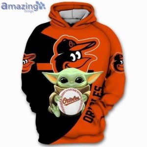 Baltimore Orioles Baseball Baby Yoda Star Wars Full Print 3D Hoodieproduct photo 1