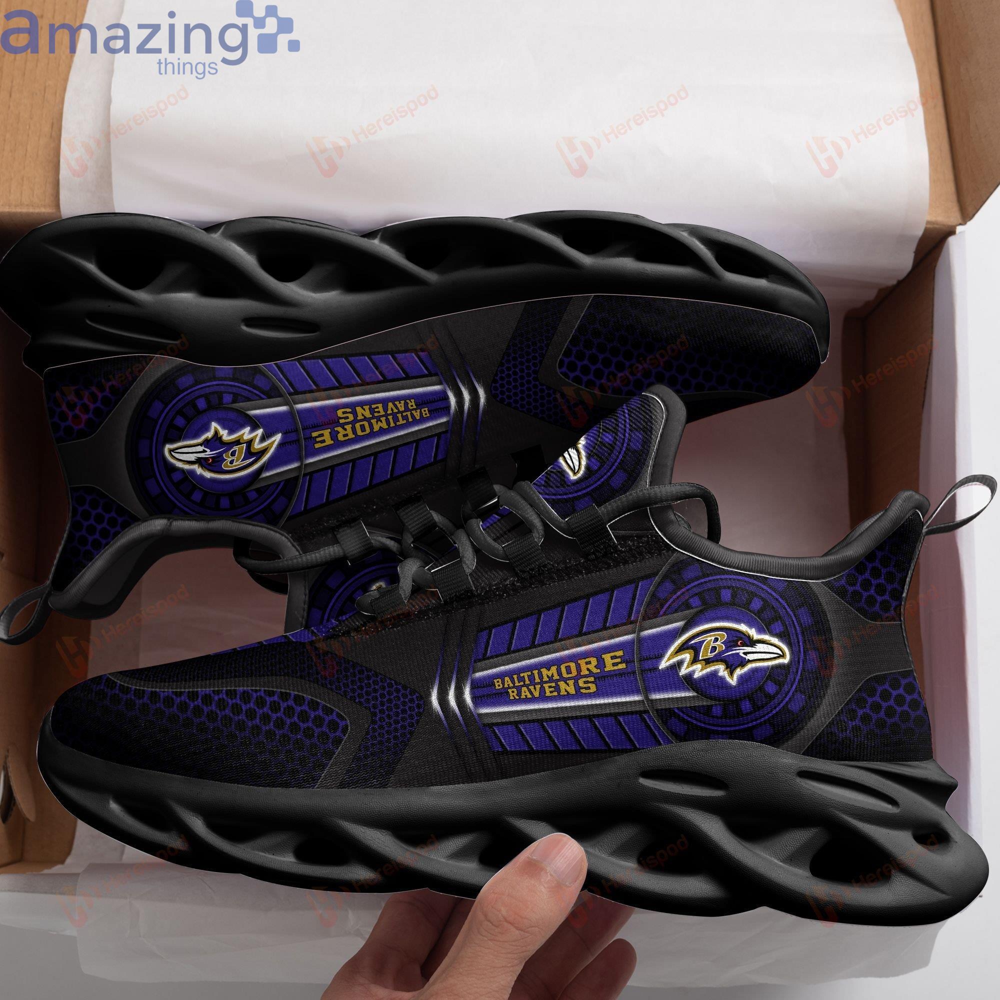 Baltimore Ravens Max Soul Black Sneaker Product Photo 1