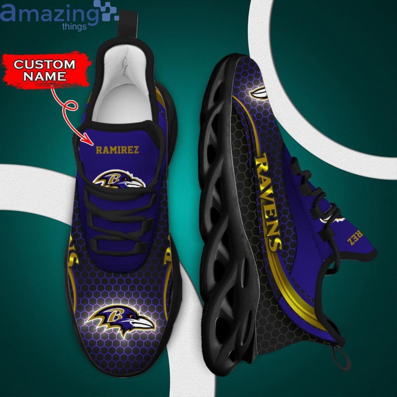 Baltimore Ravens Max Soul Sneaker Personalized Name Product Photo 2