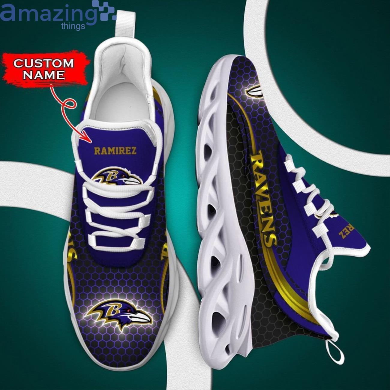 Baltimore Ravens Max Soul Sneaker Personalized Name Product Photo 1