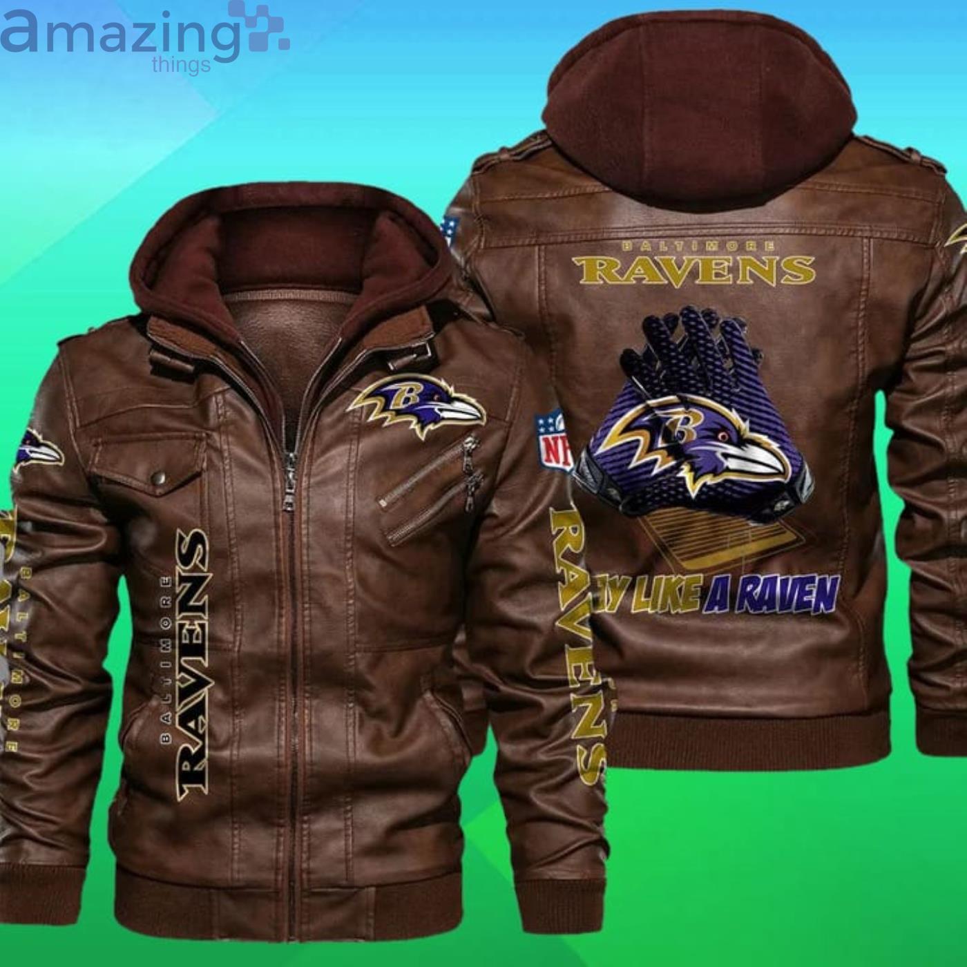 Baltimore Ravens Nfl Play Like A Raven 2D Leather Jacket