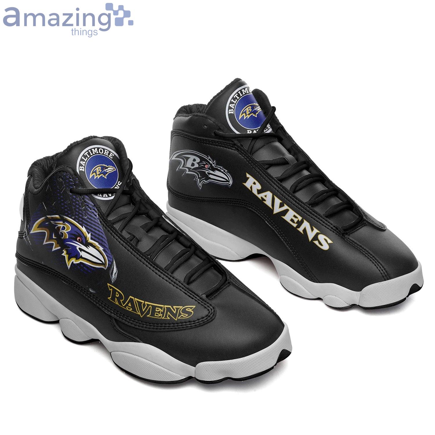 Baltimore Ravens Team Black Air Jordan 13 Sneaker Shoes Product Photo 1