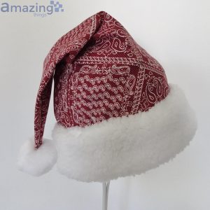 Bandanna Pattern Red Christmas Santa Hat For Adult And Child Product Photo 2