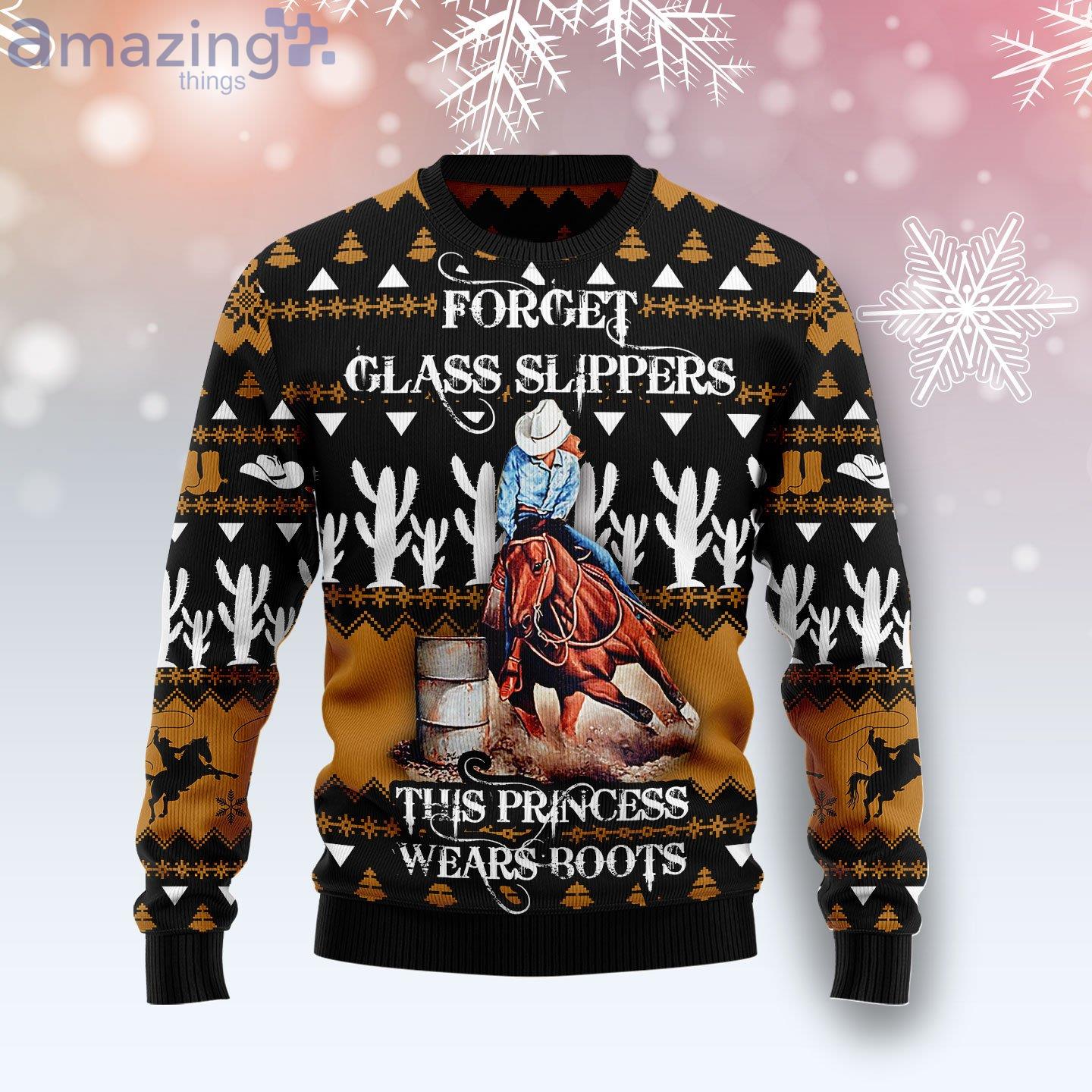 Barrel Racing Girl Forget Class Slippers This Princess Weres Boots Ugly Christmas Sweater image Barrel Racing Girl Forget Class Slippers This Princess Weres Boots Ugly Christmas Sweater Product Photo 1 Product photo 1