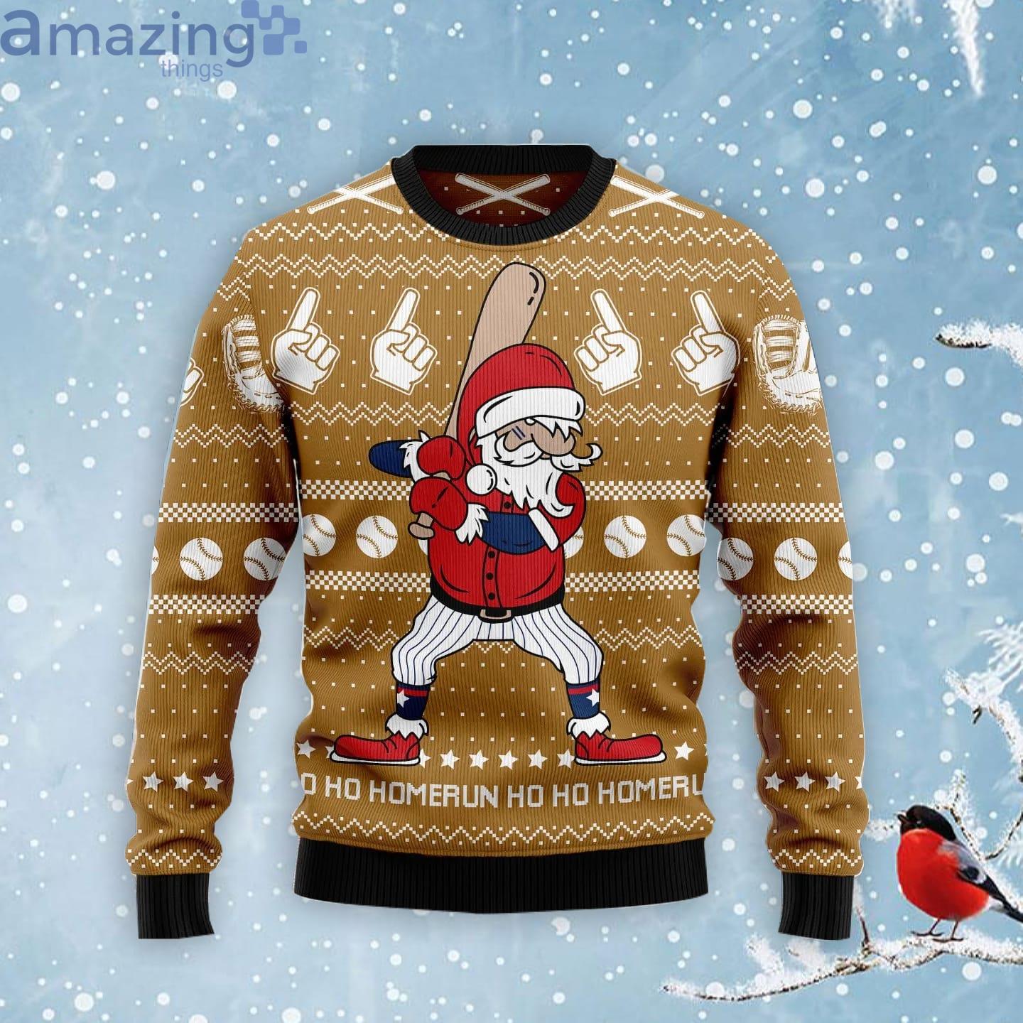 Baseball Ho Ho Homerun Ugly Christmas Sweater Product Photo 1 Baseball Ho Ho Homerun Ugly Christmas Sweater Product Photo 1