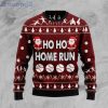 Baseball Hoho Home Run Funny Santa Ugly Christmas Sweater