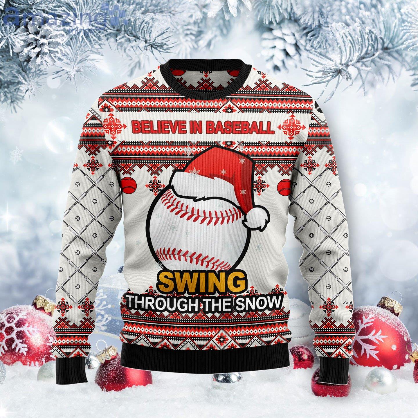 Baseball Ugly Christmas Sweater 3D Gift Christmas Funny - Limotees