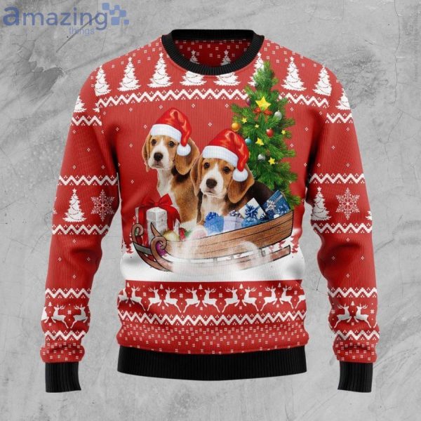 Beagle Dashing Christmas Ugly Sweater Product Photo 1