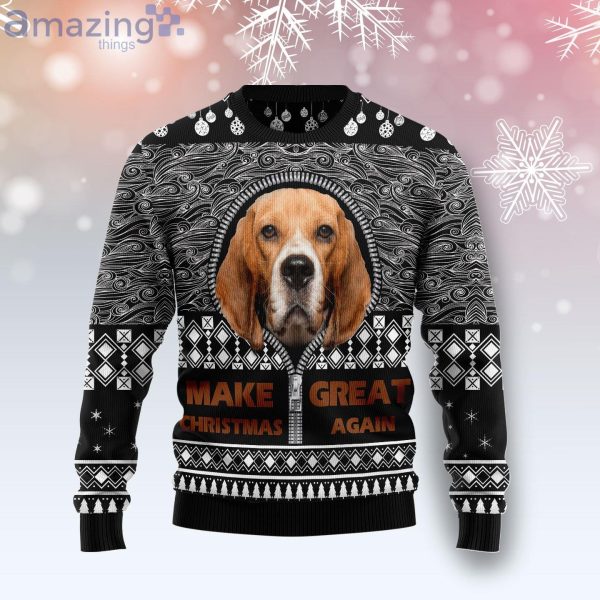 Beagle Make Christmas Great Again Ugly Christmas Sweater Product Photo 1