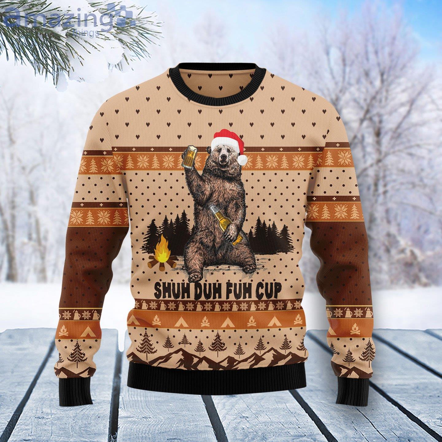 Bear Camping Christmas Camping Lover Ugly Christmas Sweater Product Photo 1