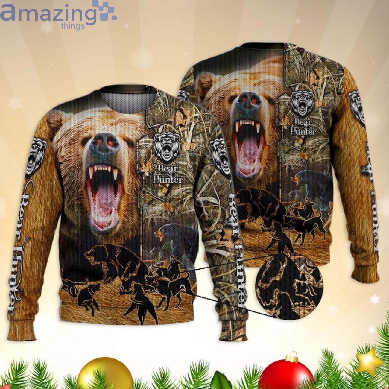 Bear Hunter 3D All Over Printed Sweater Product Photo 1