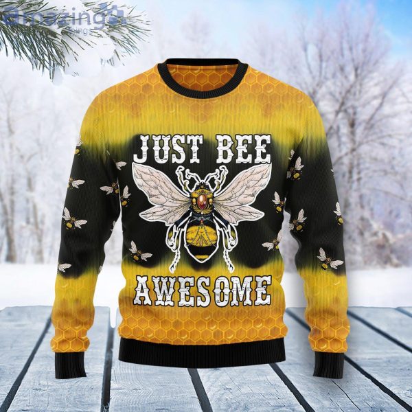 Bee Tie Dye Just Bee Awesome Ugly Christmas Sweater Product Photo 1