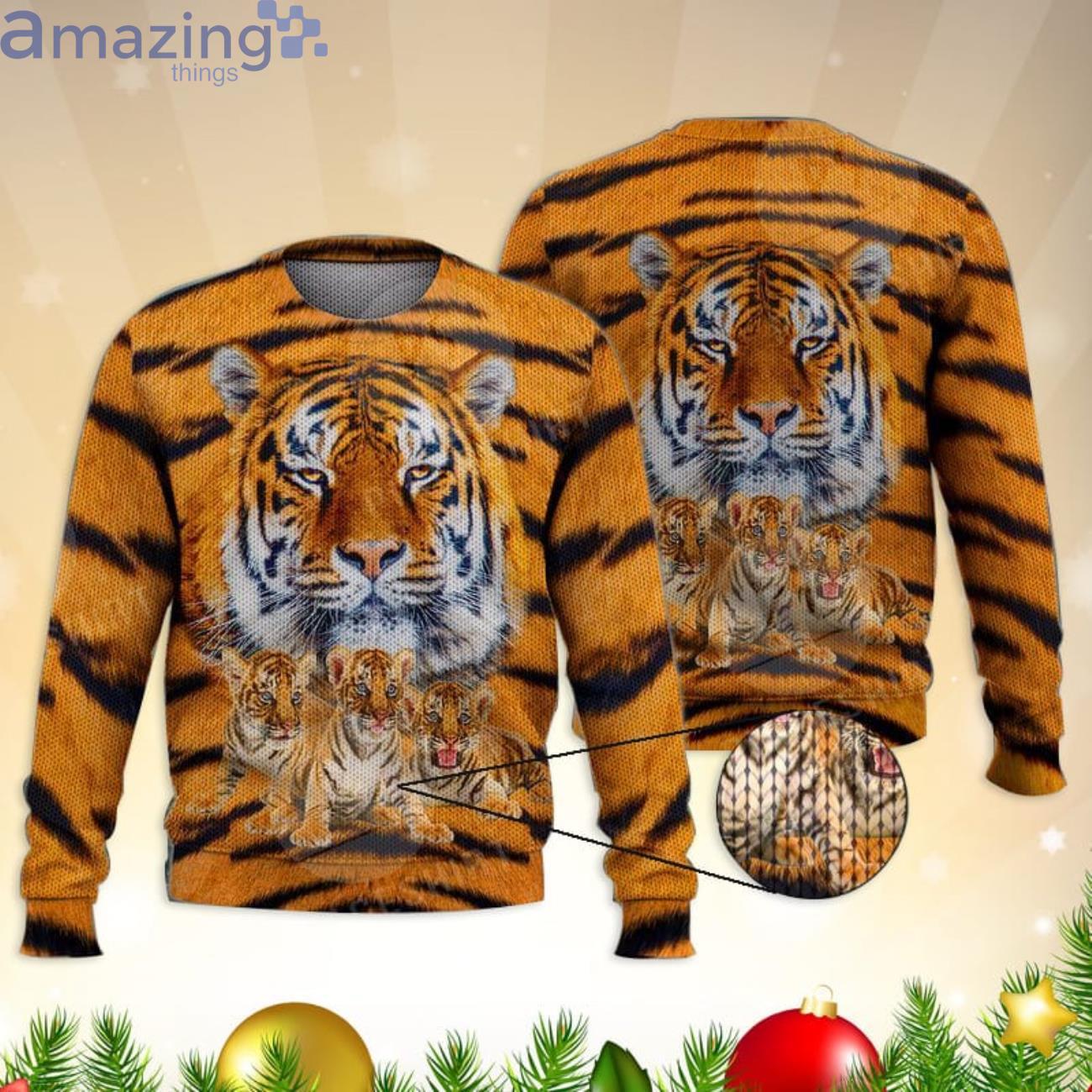 Big Cats Tiger Cute Nature Fashionable 3D All Over Printed Sweater Product Photo 1