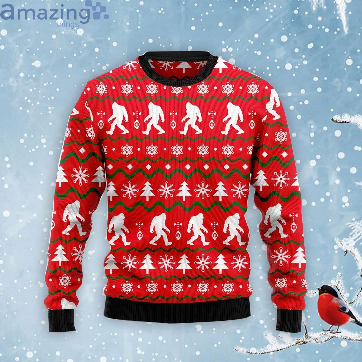 Bigfoot Ugly Christmas Sweater Product Photo 1 Bigfoot Ugly Christmas Sweater Product Photo 1
