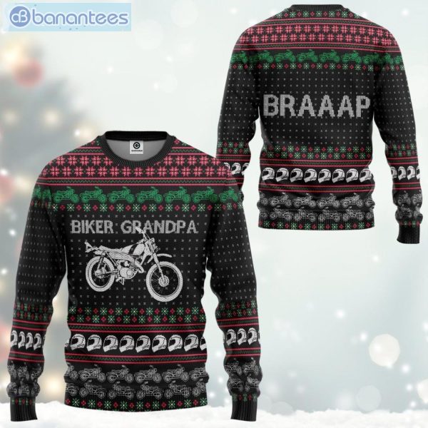 Biker Grandpa Braaap Ugly Christmas Sweater