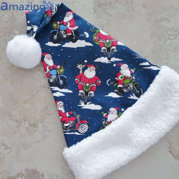 Biker Santa Claus Christmas Santa Hat For Adult And Child Product Photo 3