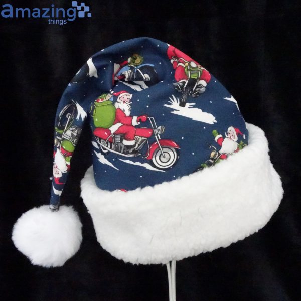 Biker Santa Claus Christmas Santa Hat For Adult And Child Product Photo 5