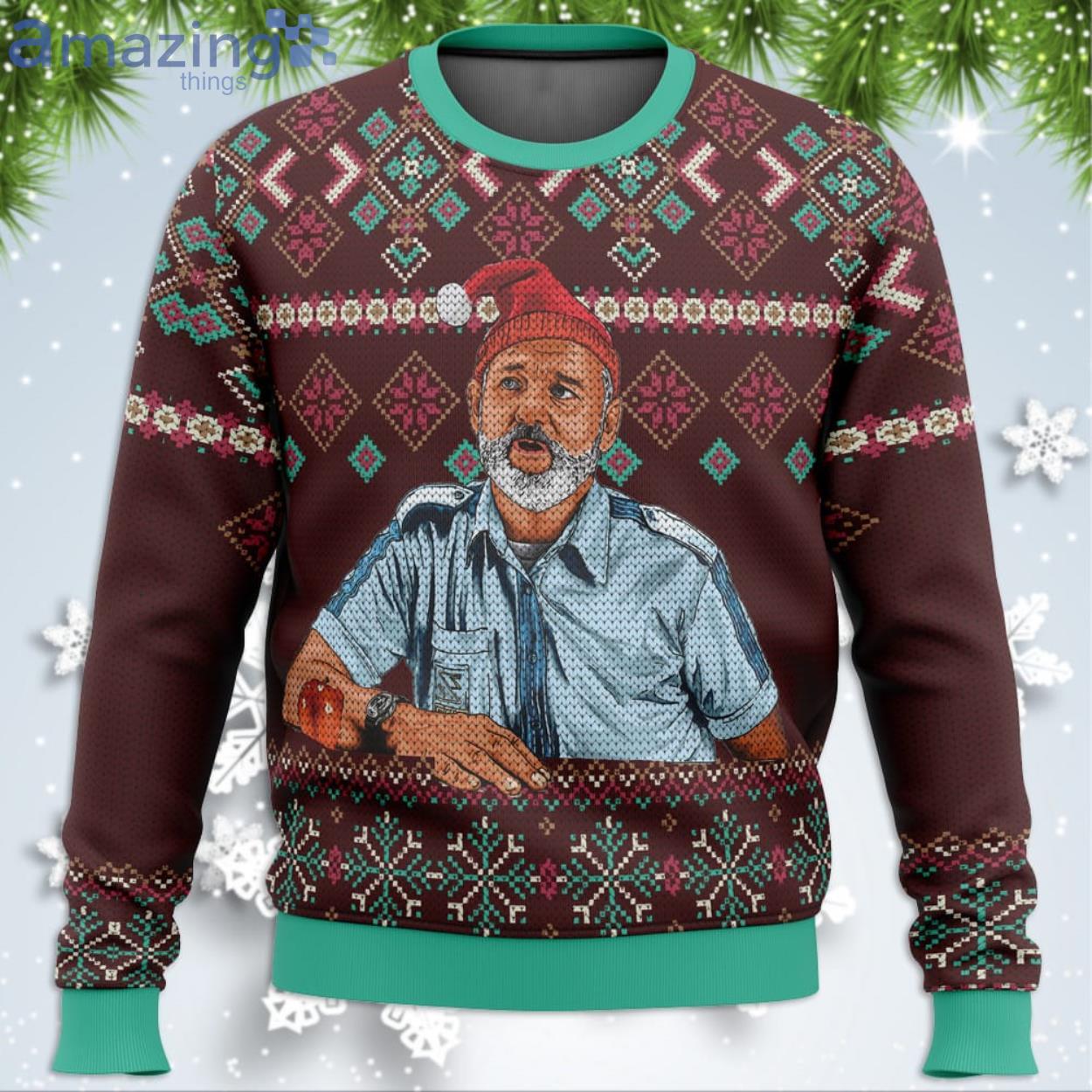 Bill Murray Funny Christmas Gift Ugly Christmas Sweater Product Photo 1