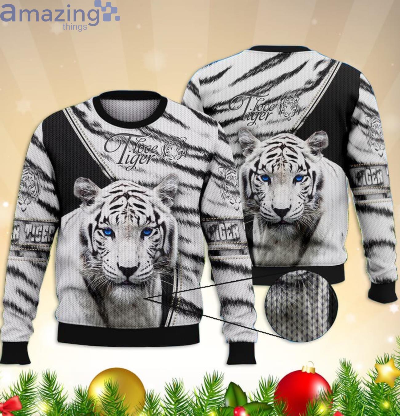 Black And White Tiger Lover 3D All Over Printed Sweater Product Photo 1