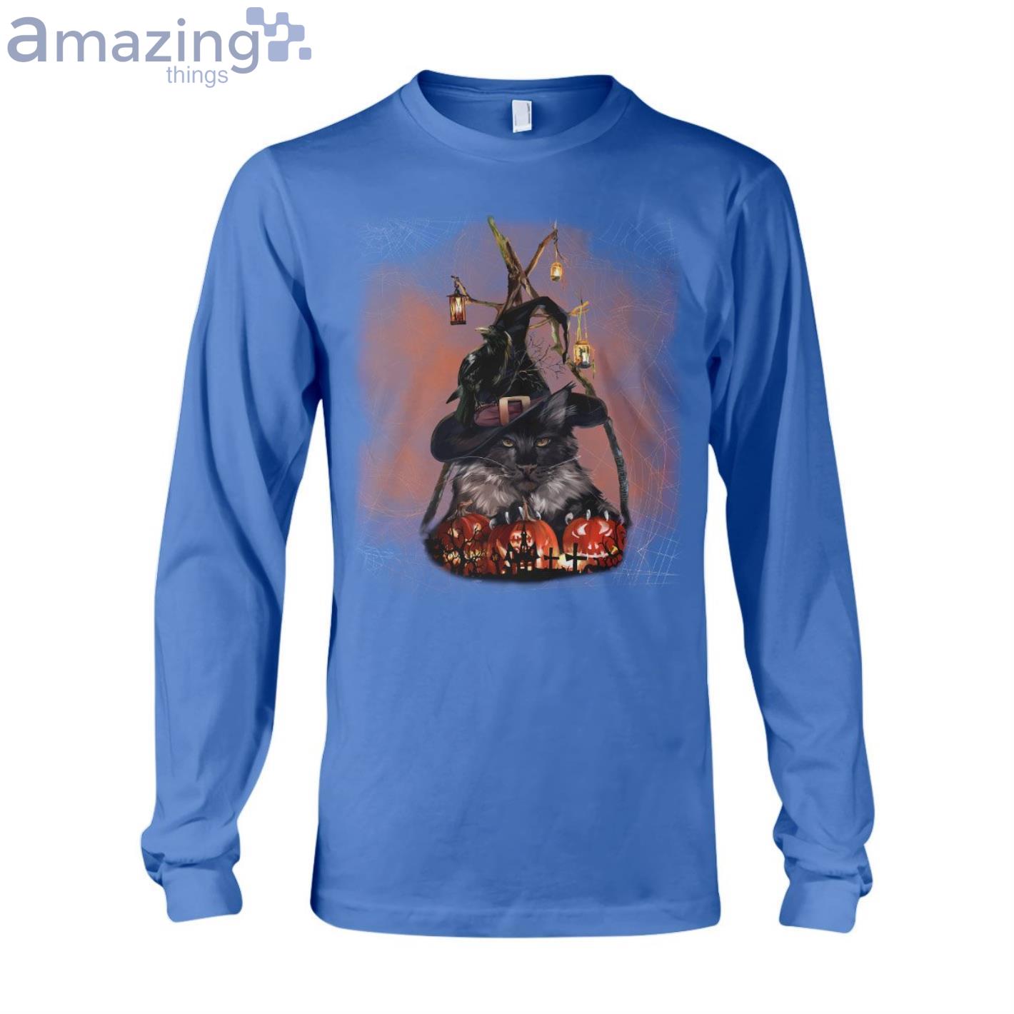 Black Cat Halloween Long Sleeve T Shirt image Black Cat Halloween Long Sleeve T-Shirt Product Photo 4