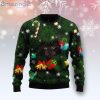 Black Cat Inside Tree Candy Cane Gift Ugly Christmas Sweater