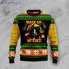 Black Cat Mask Up Witches Christmas Ugly Sweater