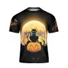 Black Cat Pumpkin Funny Halloween 3D T-Shirt Halloween Shirt Scary Black Cat Shirt 