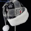 Black Check Dogs Are Favorite Of People Christmas Santa Hat For Adult And Child