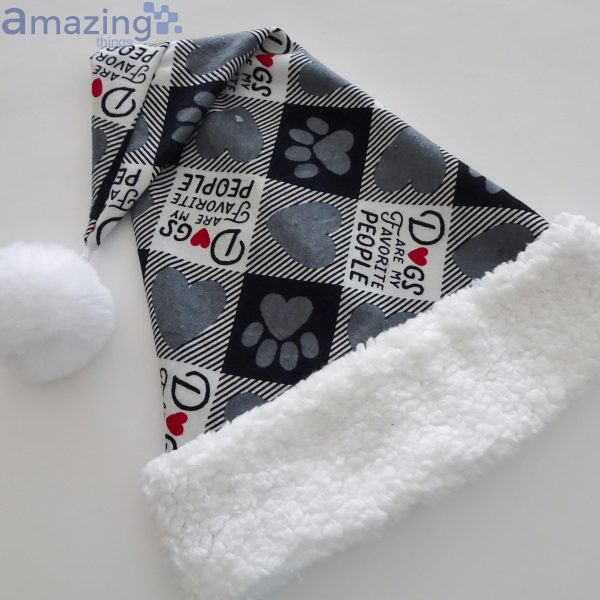 Black Check Dogs Are Favorite Of People Christmas Santa Hat For Adult And Child Product Photo 3