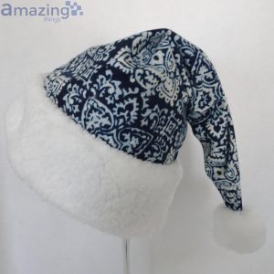 Block Blue Print Christmas Santa Hat For Adult And Child image Block Blue Print Christmas Santa Hat For Adult And Child Product Photo 3