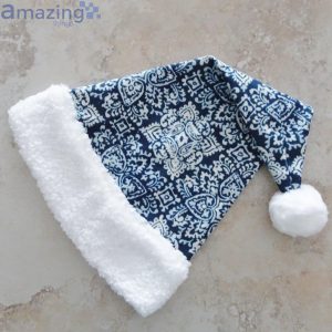 Block Blue Print Christmas Santa Hat For Adult And Child image Block Blue Print Christmas Santa Hat For Adult And Child Product Photo 4