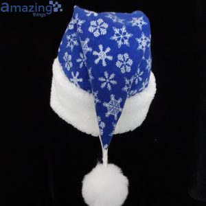Blue And White Snowflake Christmas Santa Hat For Adult And Child Product Photo 2