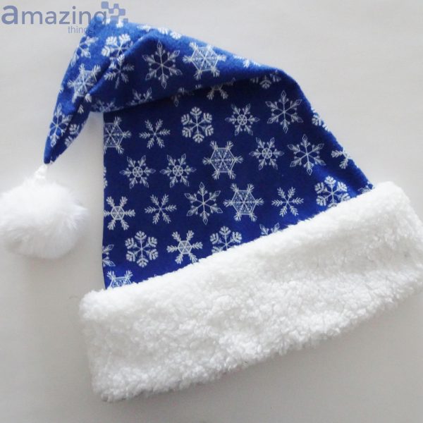 Blue And White Snowflake Christmas Santa Hat For Adult And Child Product Photo 3