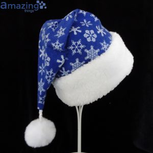 Blue And White Snowflake Christmas Santa Hat For Adult And Child Product Photo 1