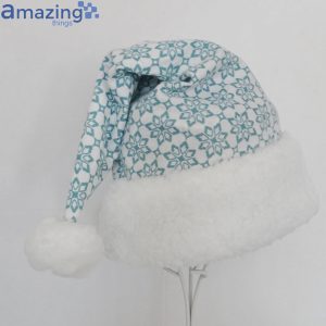 Blue Snowflake Flannel Christmas Santa Hat For Adult And Child image Blue Snowflake Flannel Christmas Santa Hat For Adult And Child Product Photo 2